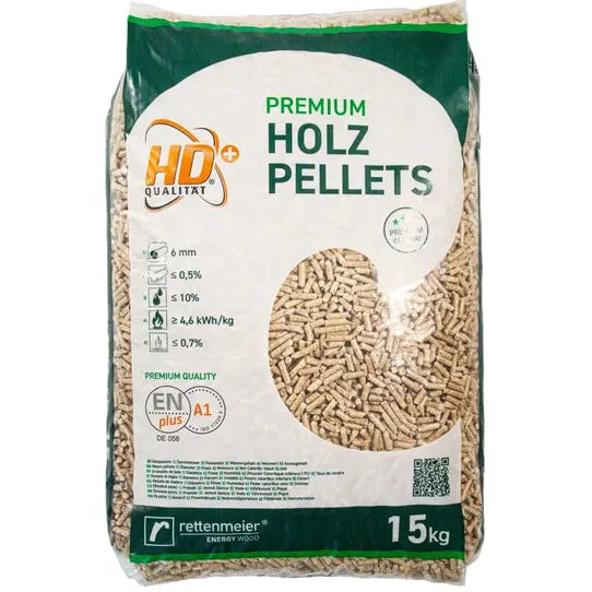 Drevené pelety Rettenmeier Energy Wood Premium ENplus A1 / Paleta 1050 kg (70 vriec × 15 kg)