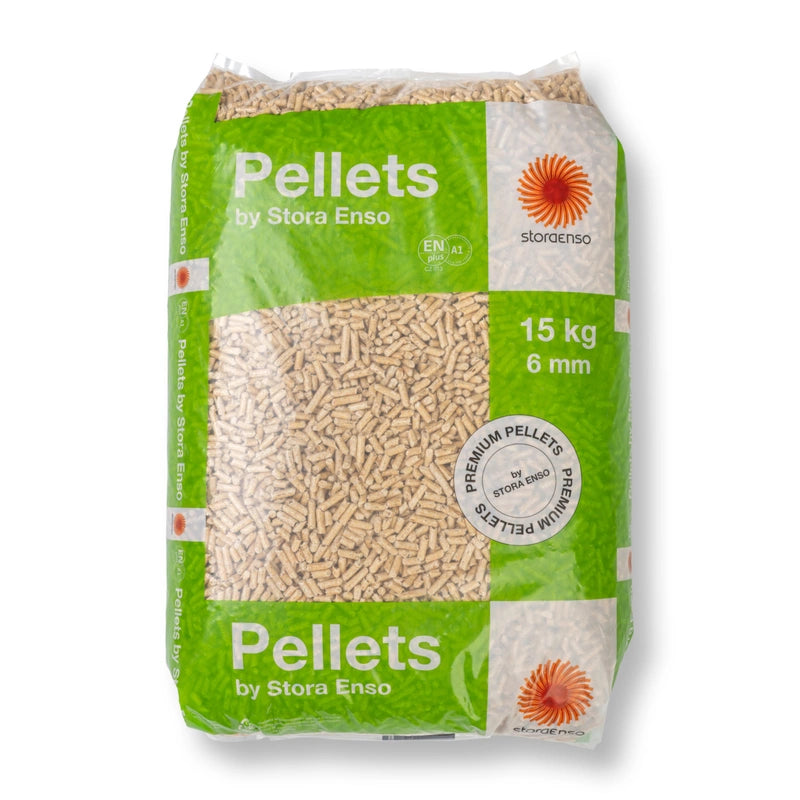 Drevené pelety STORA ENSO A1 6 mm, 15 kg / Pridajte do košíka 80 vriec / 1 200 kg