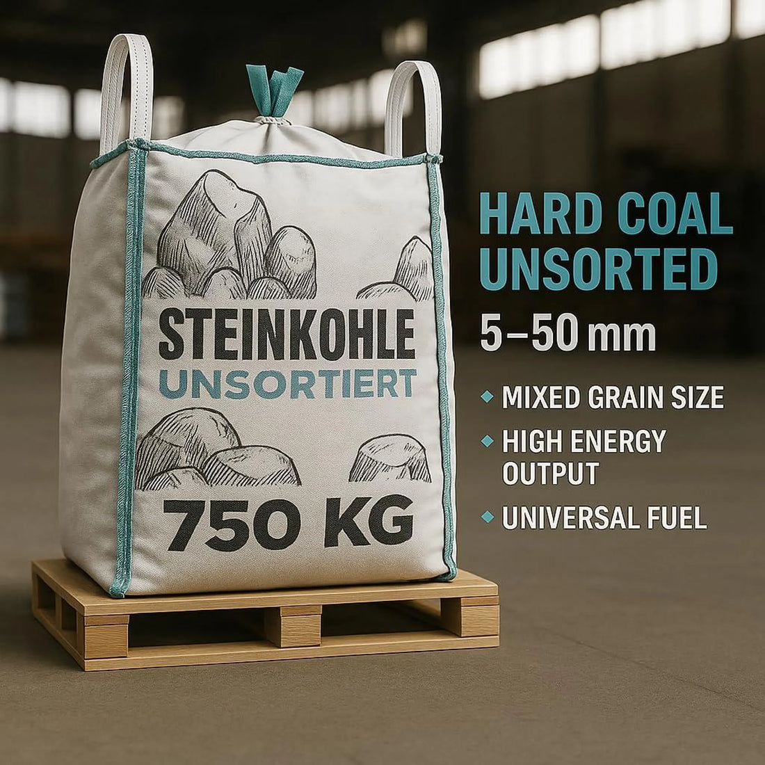 Steinkohle (hnedé uhlie): 750 kg Anthrazitkohle (antracit): 5-50 mm Vysoká výhrevnosť Kúrenie v krbe Kúrenské uhlie GiDeli