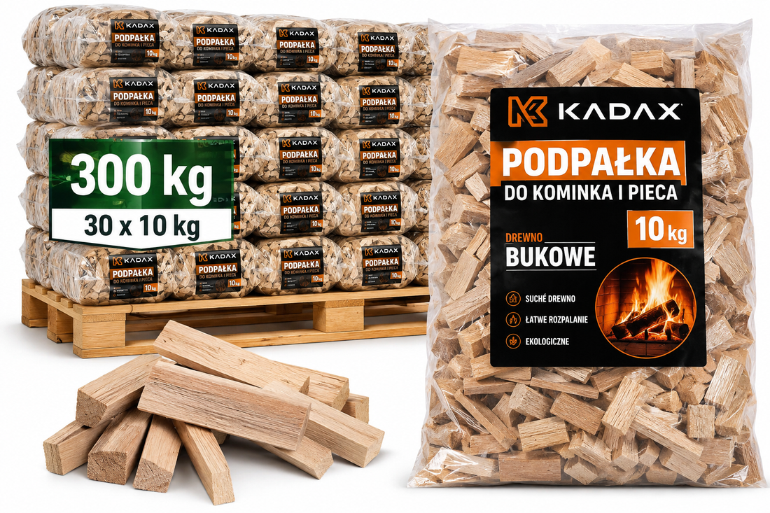 Bukové podpaľovacie drevo KADAX pre kachle – 300 kg (30 × 10 kg)