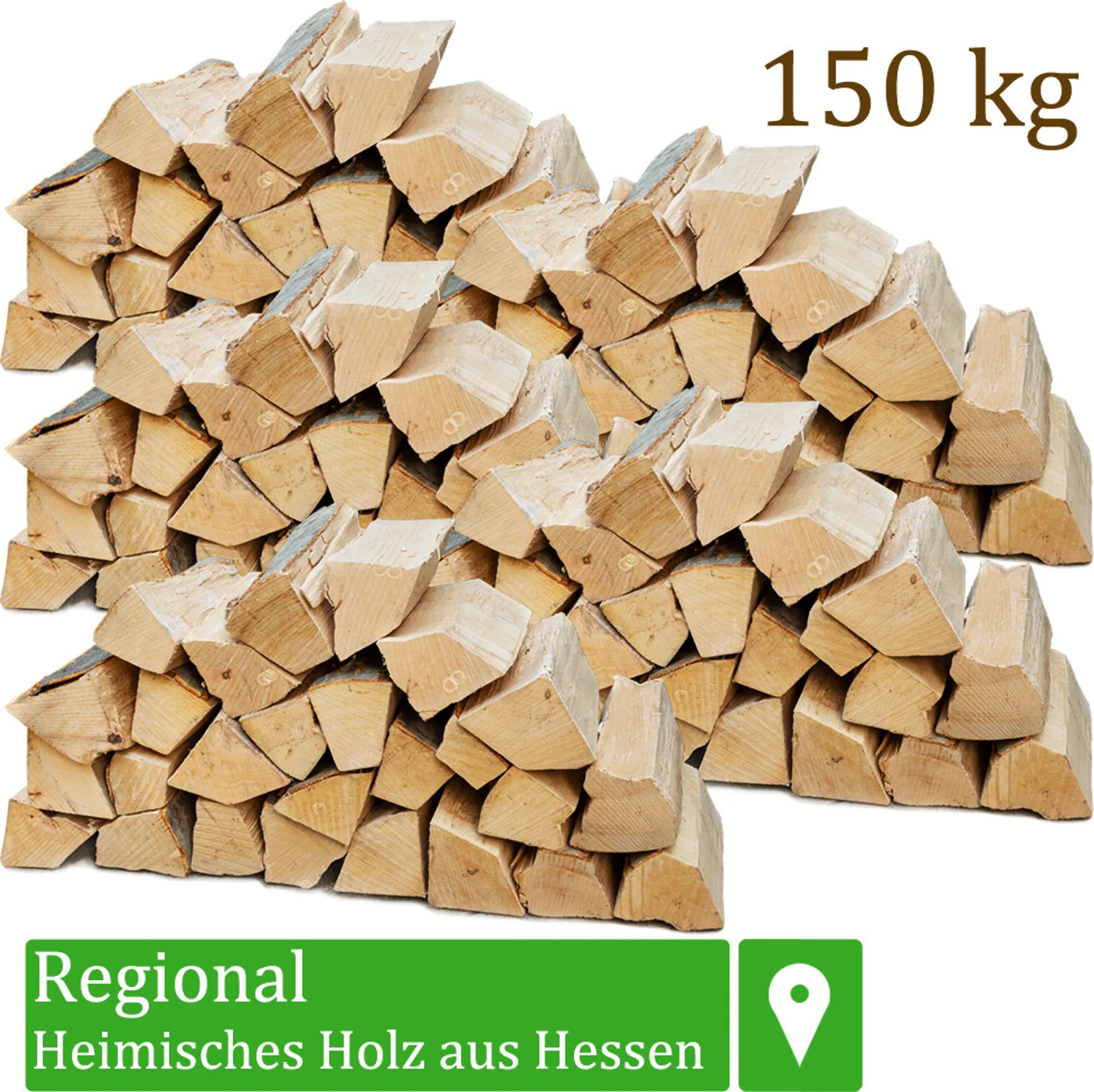 Bukové palivové drevo Flameup – 150 kg (3 × 50 kg) – polená s dĺžkou 25 cm – vhodné pre kachle, krby, vonkajšie ohniská a grily