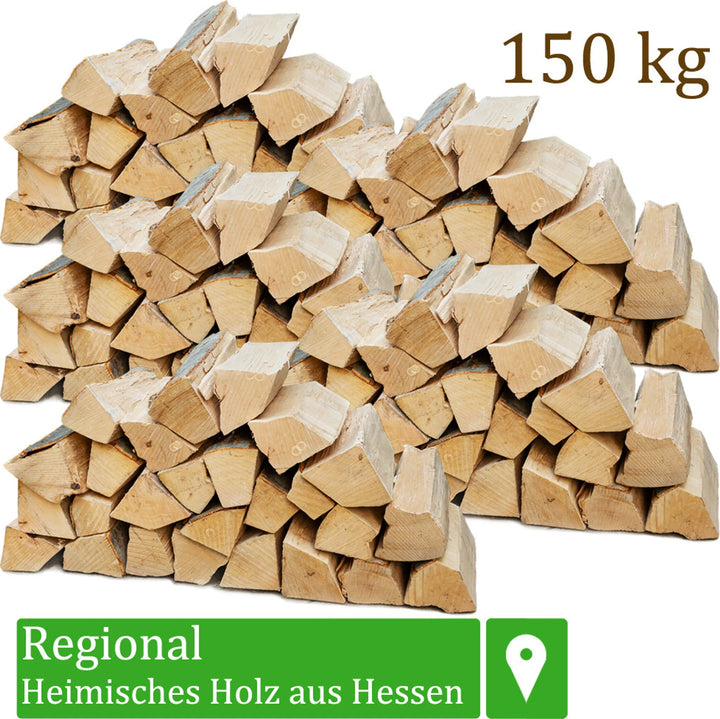 Bukové palivové drevo Flameup – 150 kg (3 × 50 kg) – polená s dĺžkou 25 cm – vhodné pre kachle, krby, vonkajšie ohniská a grily
