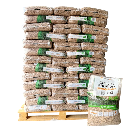 Prémiové drevené pelety SimplyPELLET – 65 vriec, 975 kg