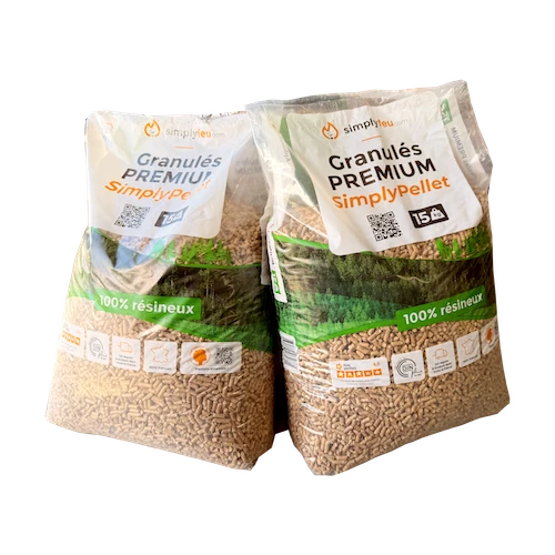 Prémiové drevené pelety SimplyPELLET – 65 vriec, 975 kg